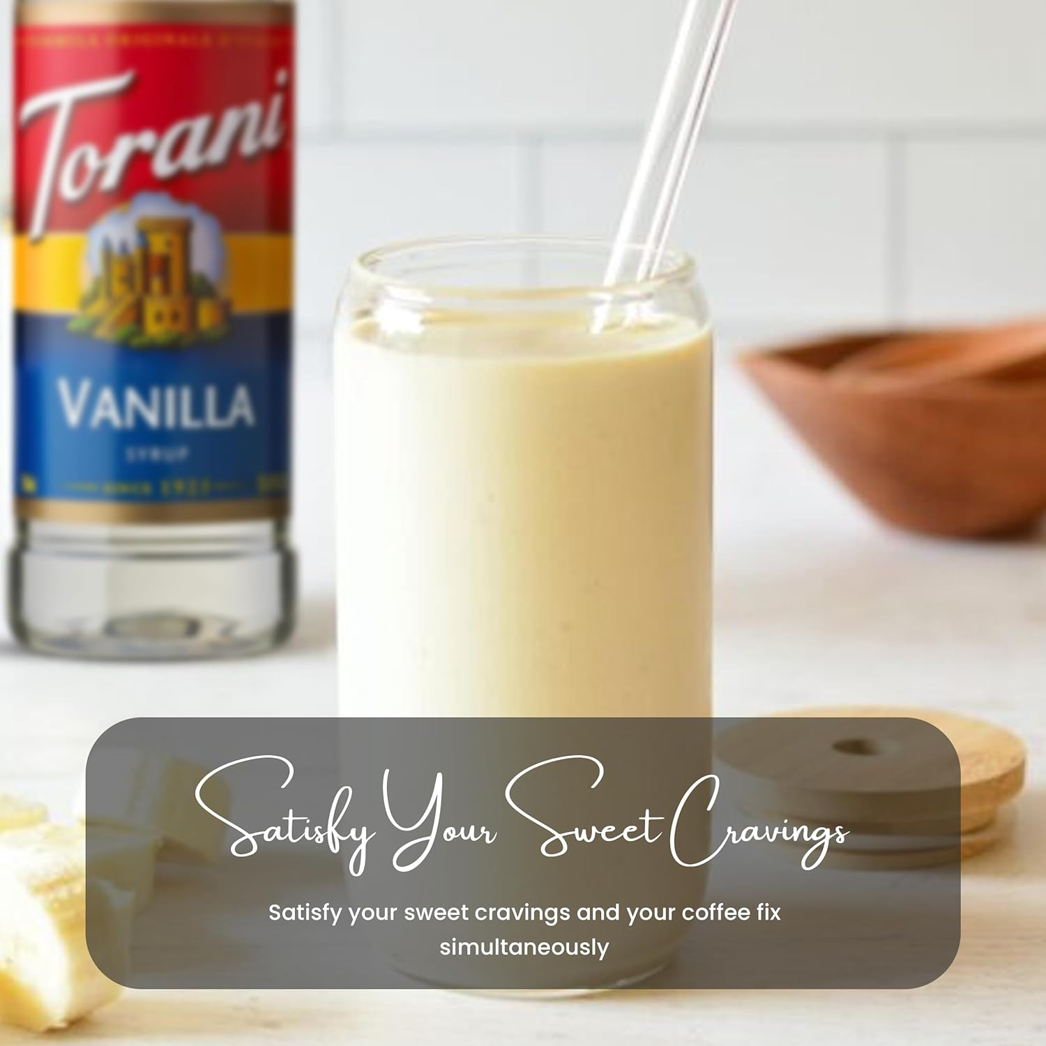 Torani Coffee Syrup Variety Pack - Vanilla and Classic Caramel Syrup for Coffee with 2 Jimoco Syrup Pump Dispenser