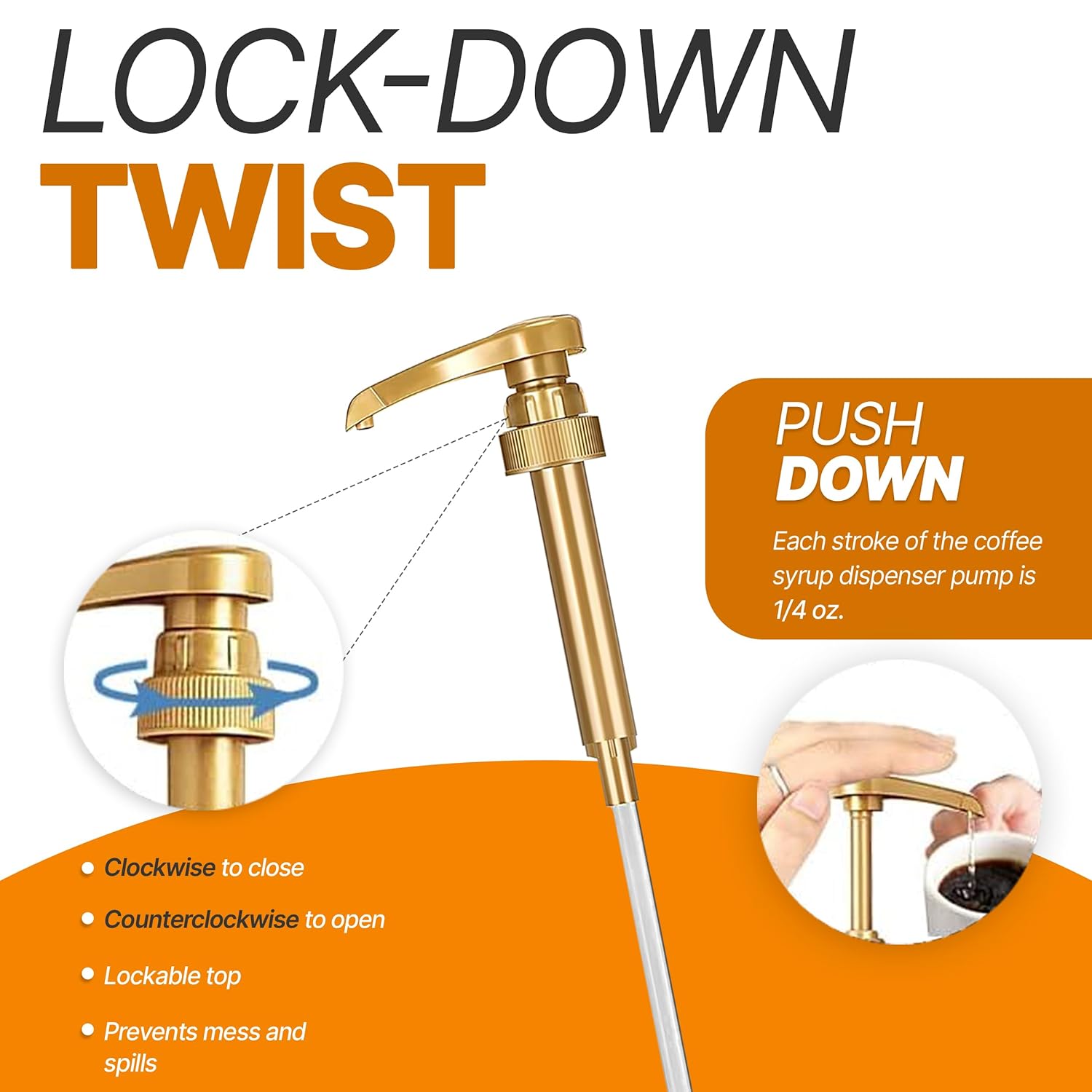 Torani Coffee Syrup Variety Pack - Vanilla and Classic Caramel Syrup for Coffee with 2 Jimoco Syrup Pump Dispenser