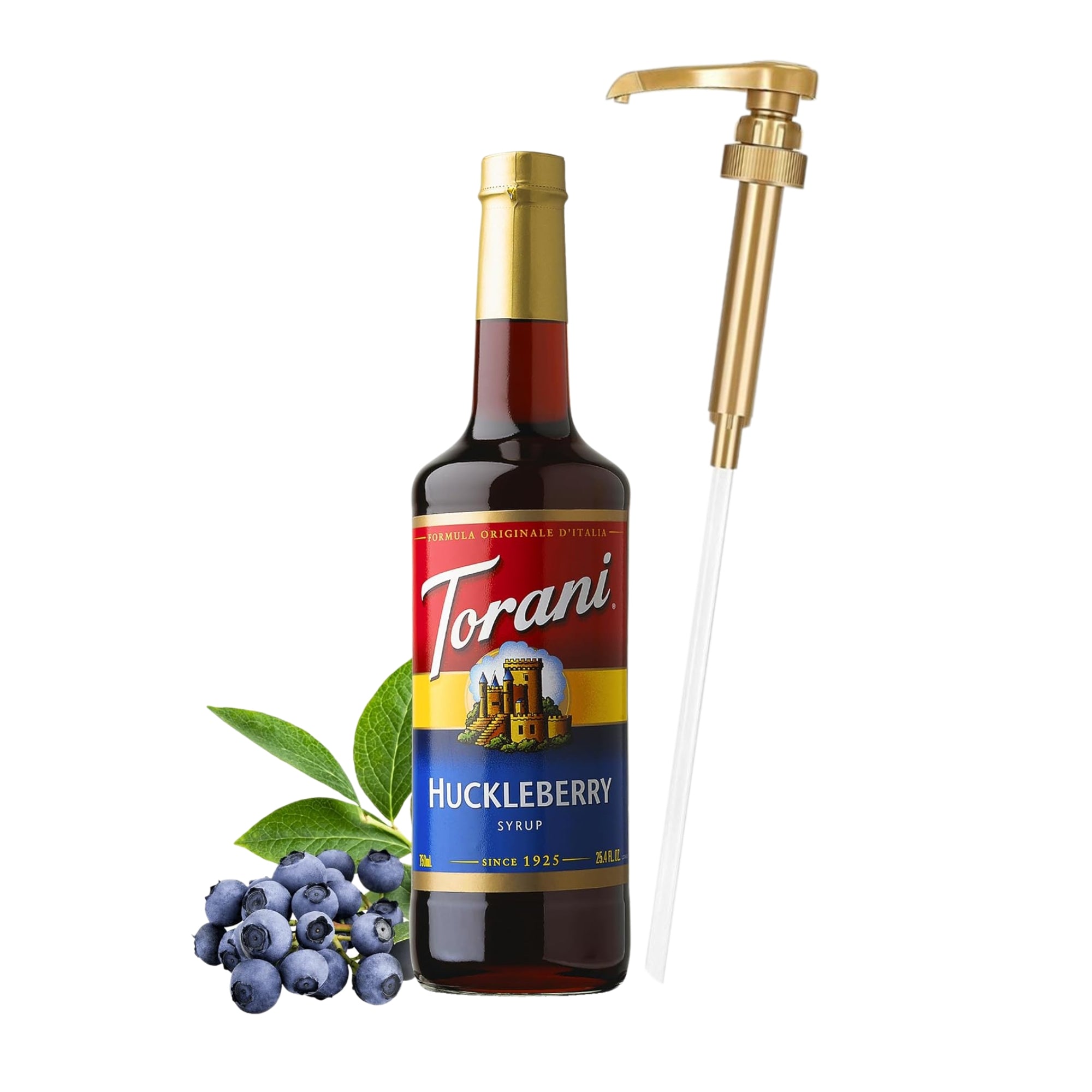 Huckleberry Syrup for Coffee 25.4 Ounces Coffee Syrups and Flavors with Jimoco Pump Syrup Dispenser