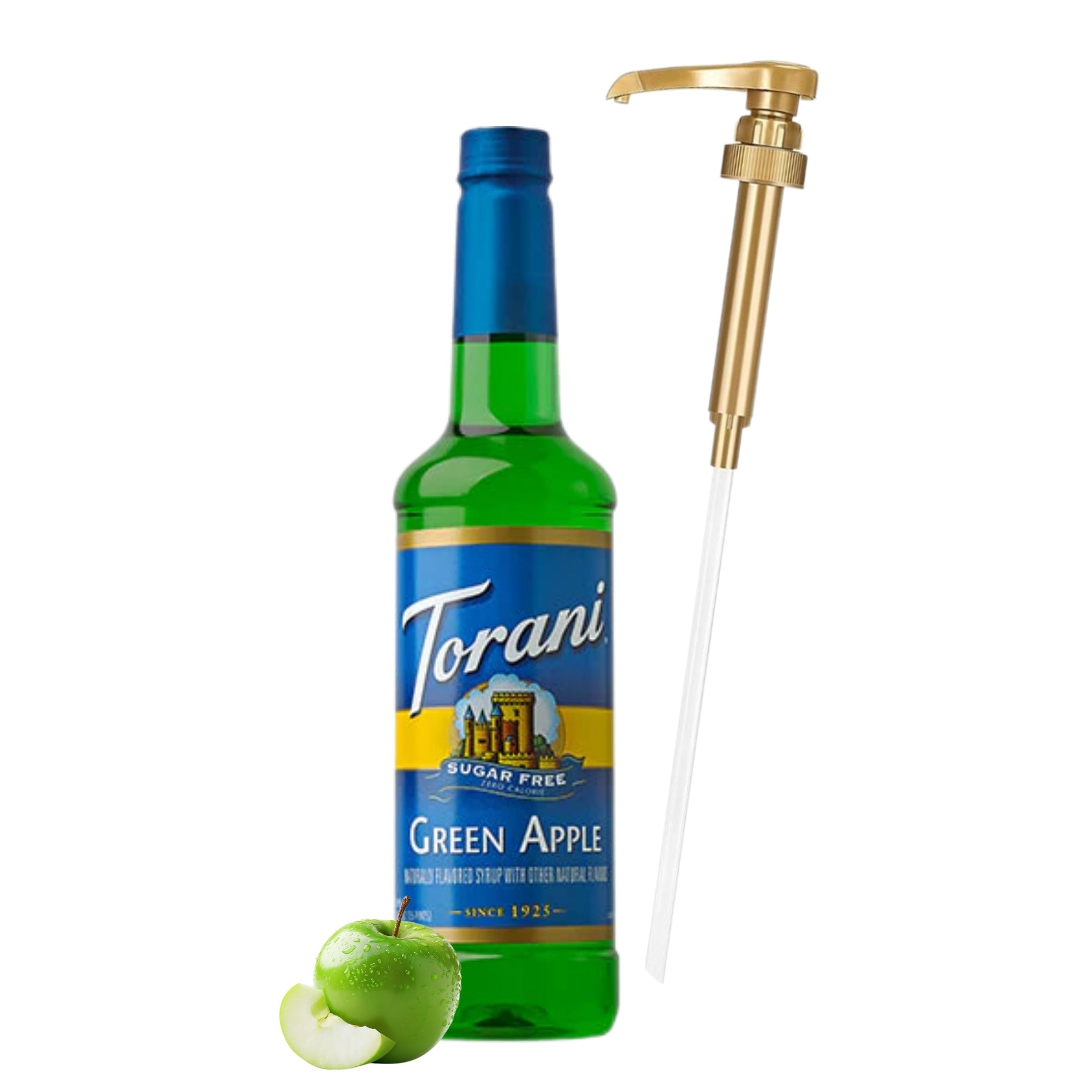 Sugar Free Green Apple Syrup for Coffee 25.4 Ounces Coffee Syrups and Flavors with Jimoco Pump Syrup Dispenser