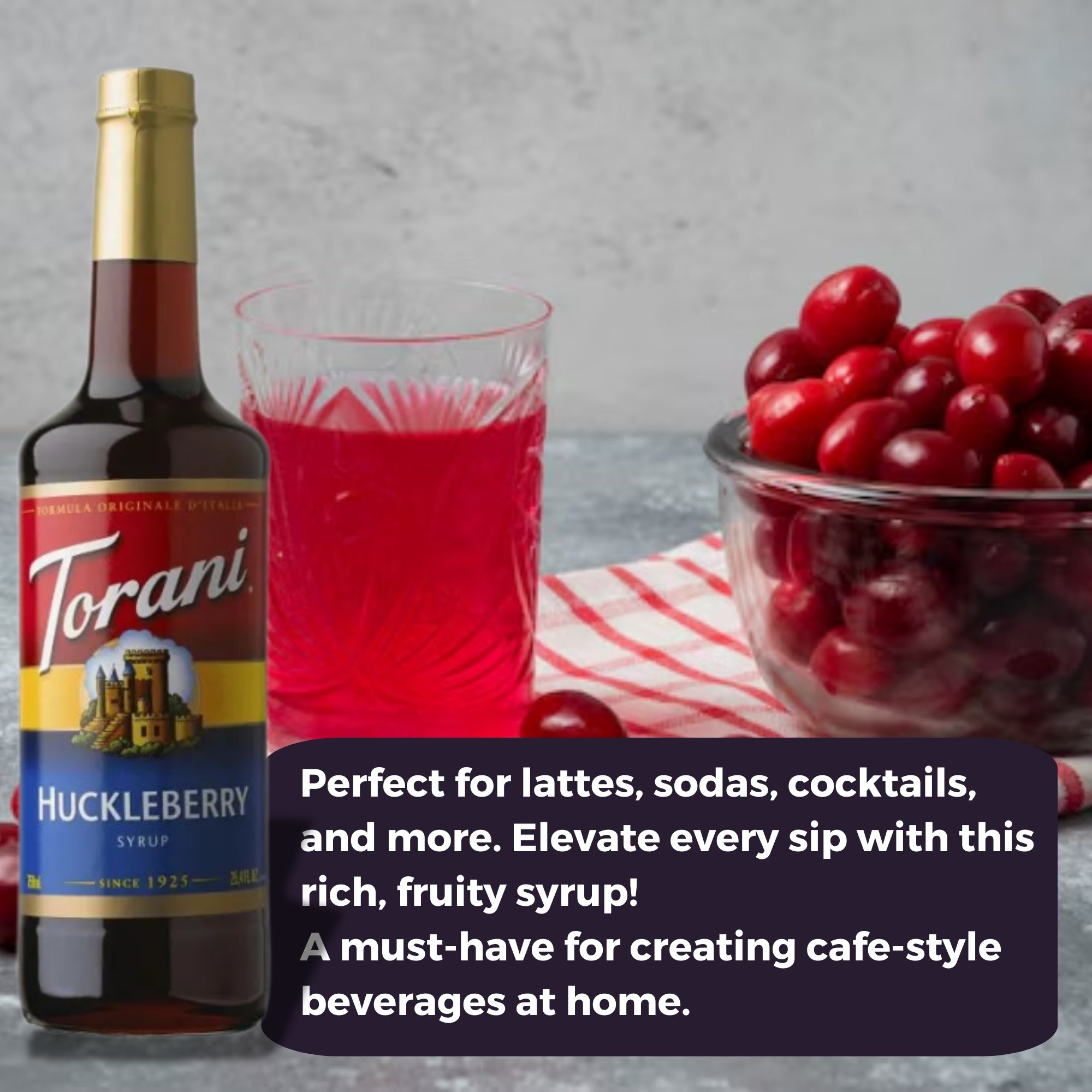 Huckleberry Syrup for Coffee 25.4 Ounces Coffee Syrups and Flavors with Jimoco Pump Syrup Dispenser