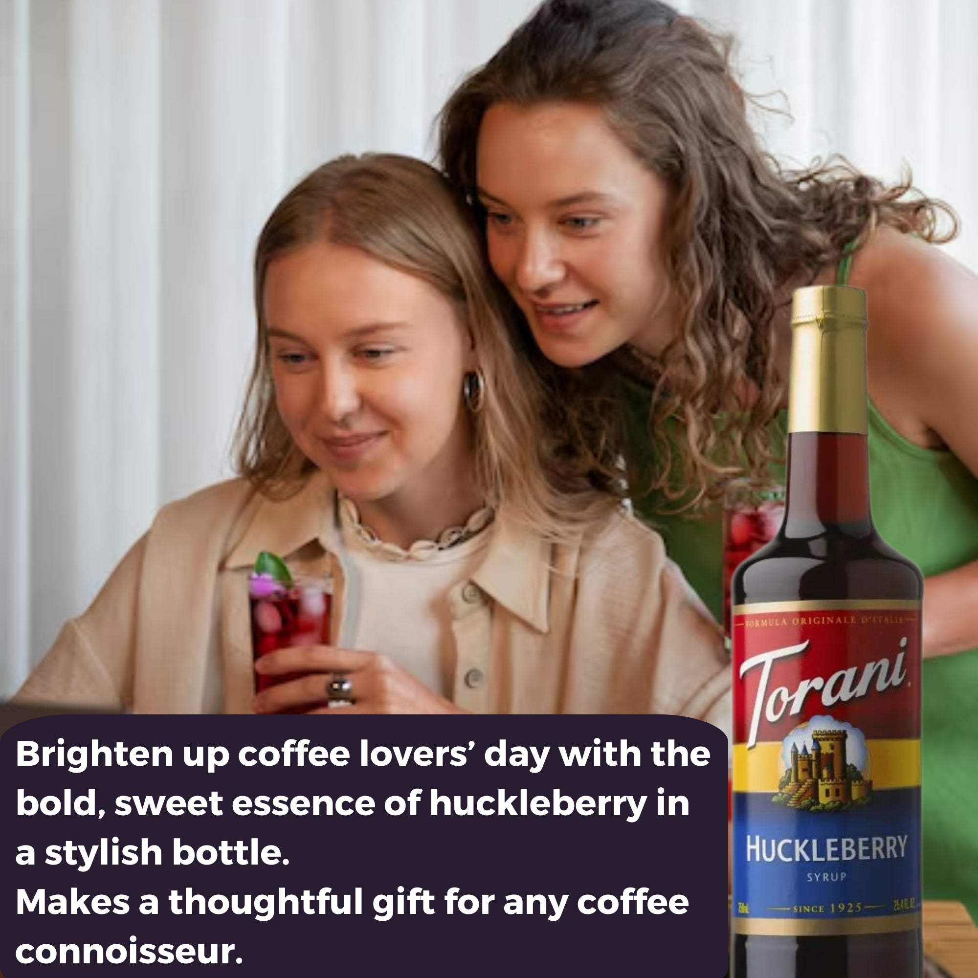 Huckleberry Syrup for Coffee 25.4 Ounces Coffee Syrups and Flavors with Jimoco Pump Syrup Dispenser