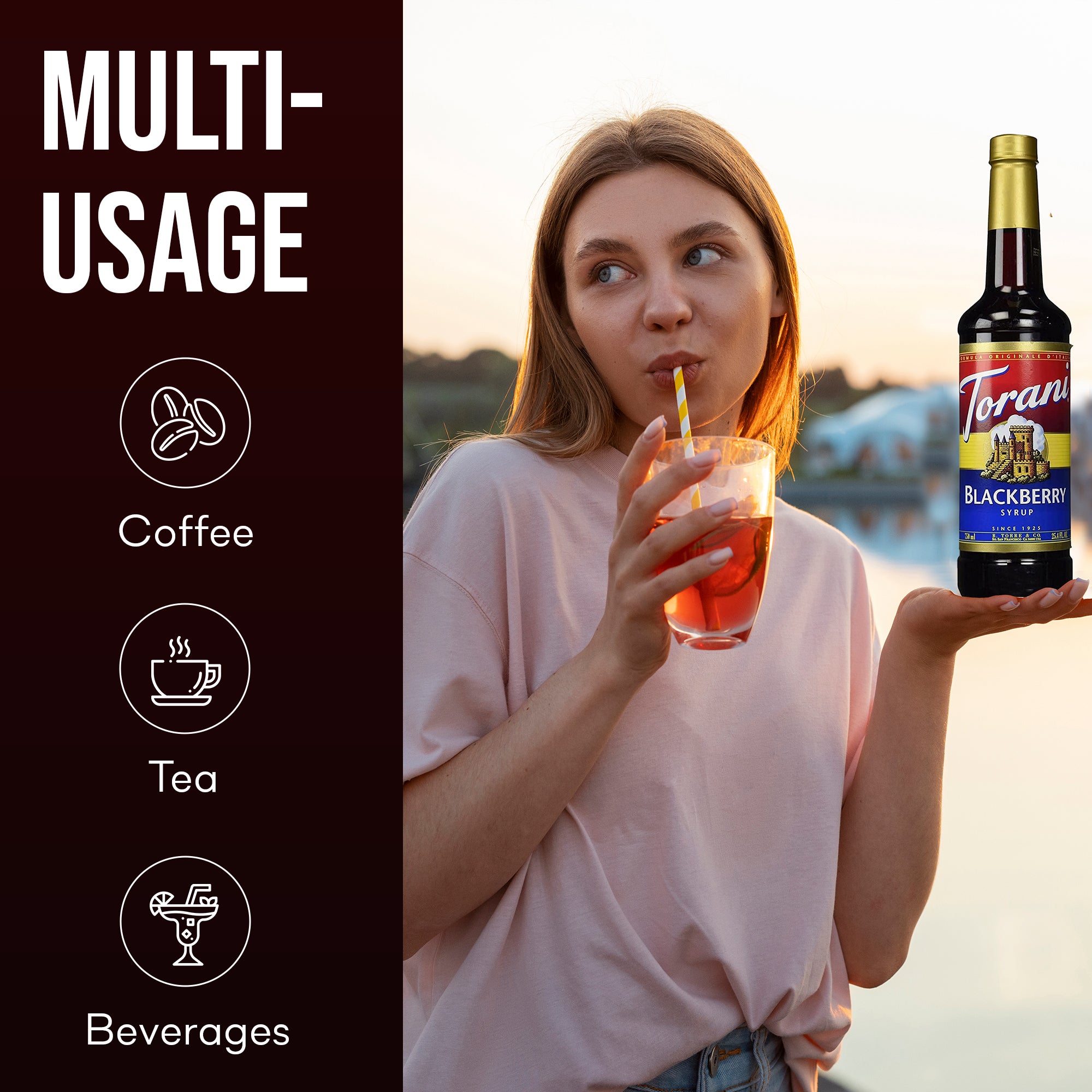 Blackberry Syrup for Coffee 25.4 Ounces Coffee Syrups and Flavors with Jimoco Pump Syrup Dispenser