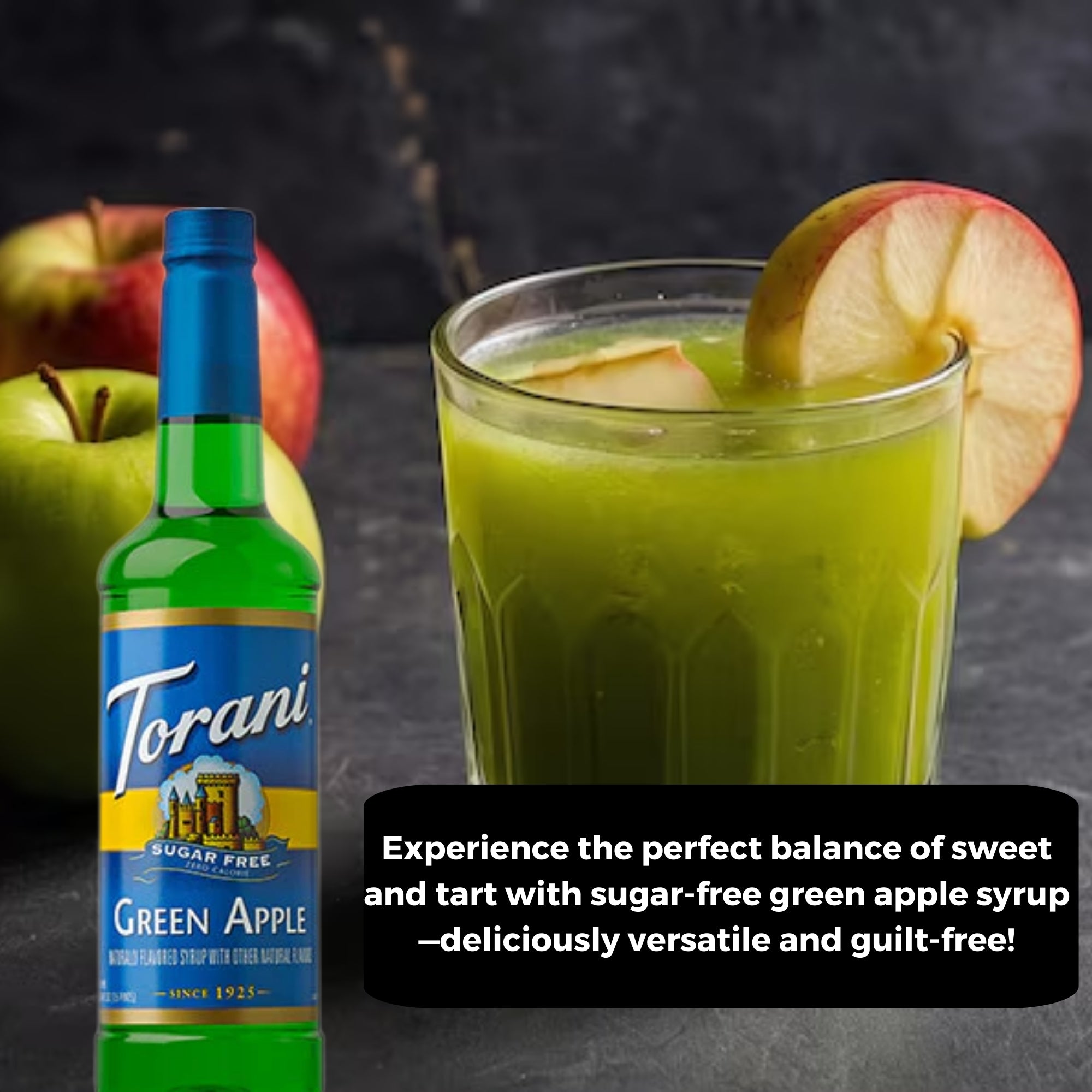 Sugar Free Green Apple Syrup for Coffee 25.4 Ounces Coffee Syrups and Flavors with Jimoco Pump Syrup Dispenser