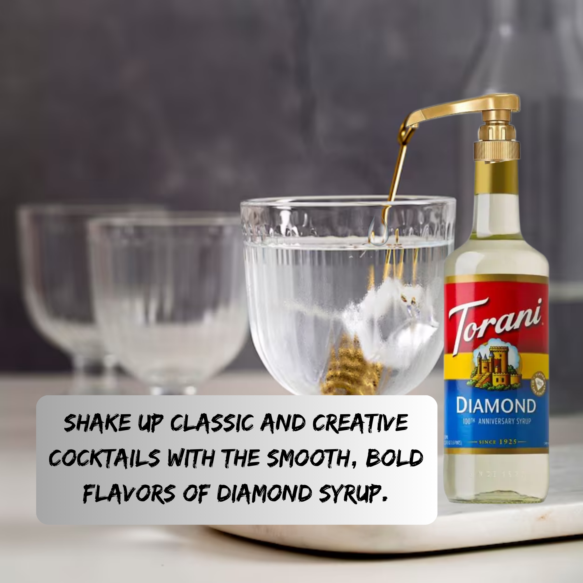 Diamond Syrup for Coffee 25.4 Ounces Coffee Syrups and Flavors with Jimoco Pump Syrup Dispenser