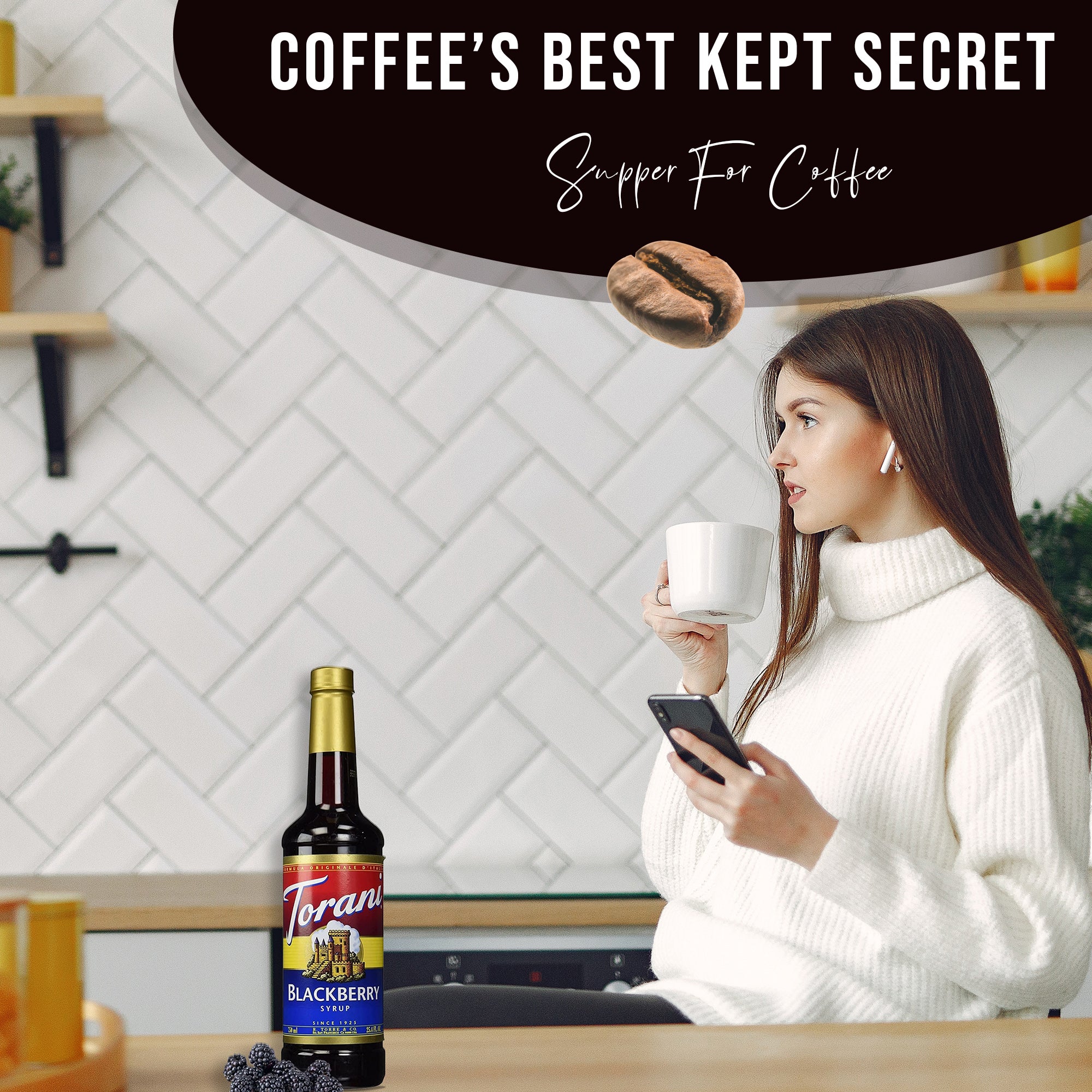 Blackberry Syrup for Coffee 25.4 Ounces Coffee Syrups and Flavors with Jimoco Pump Syrup Dispenser