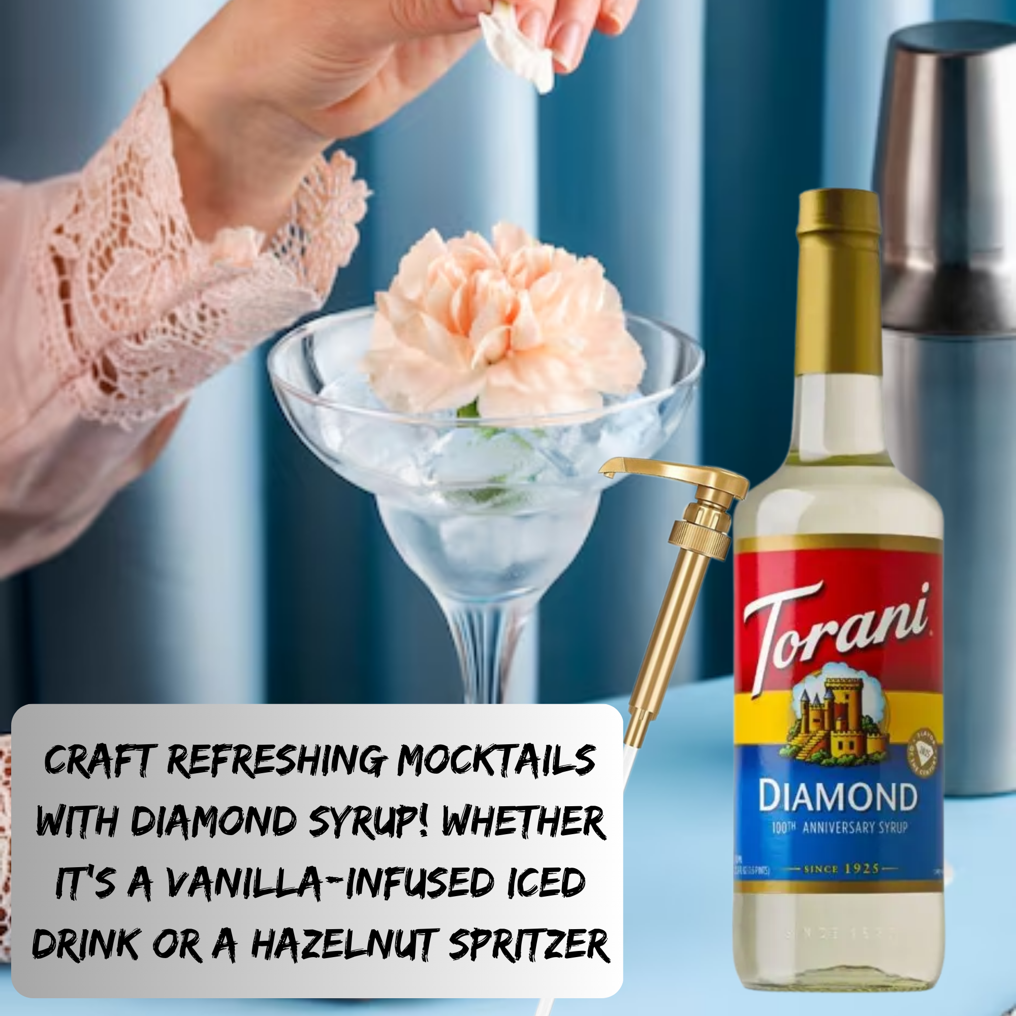 Diamond Syrup for Coffee 25.4 Ounces Coffee Syrups and Flavors with Jimoco Pump Syrup Dispenser