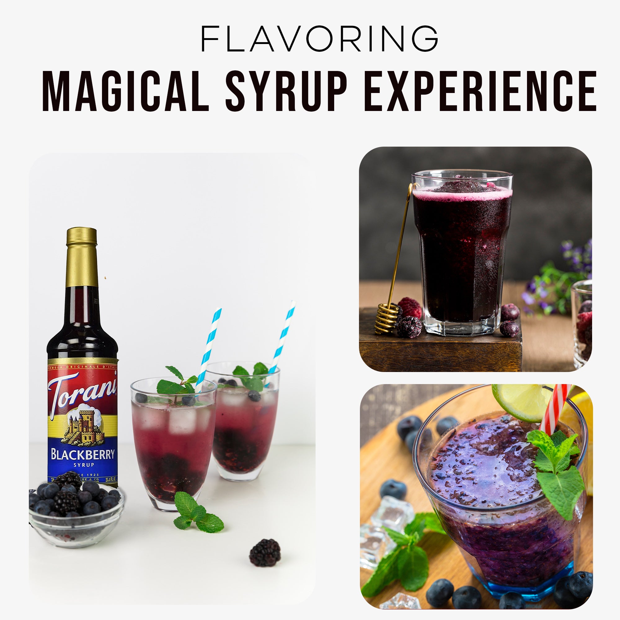 Blackberry Syrup for Coffee 25.4 Ounces Coffee Syrups and Flavors with Jimoco Pump Syrup Dispenser