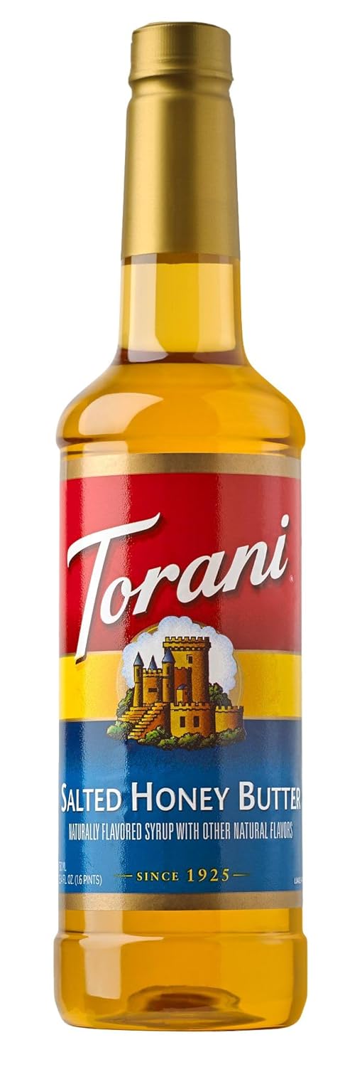 Salted Honey Butter Syrup for Coffee 25.4 Ounces Coffee Syrups and Flavors with Jimoco Pump Syrup Dispenser