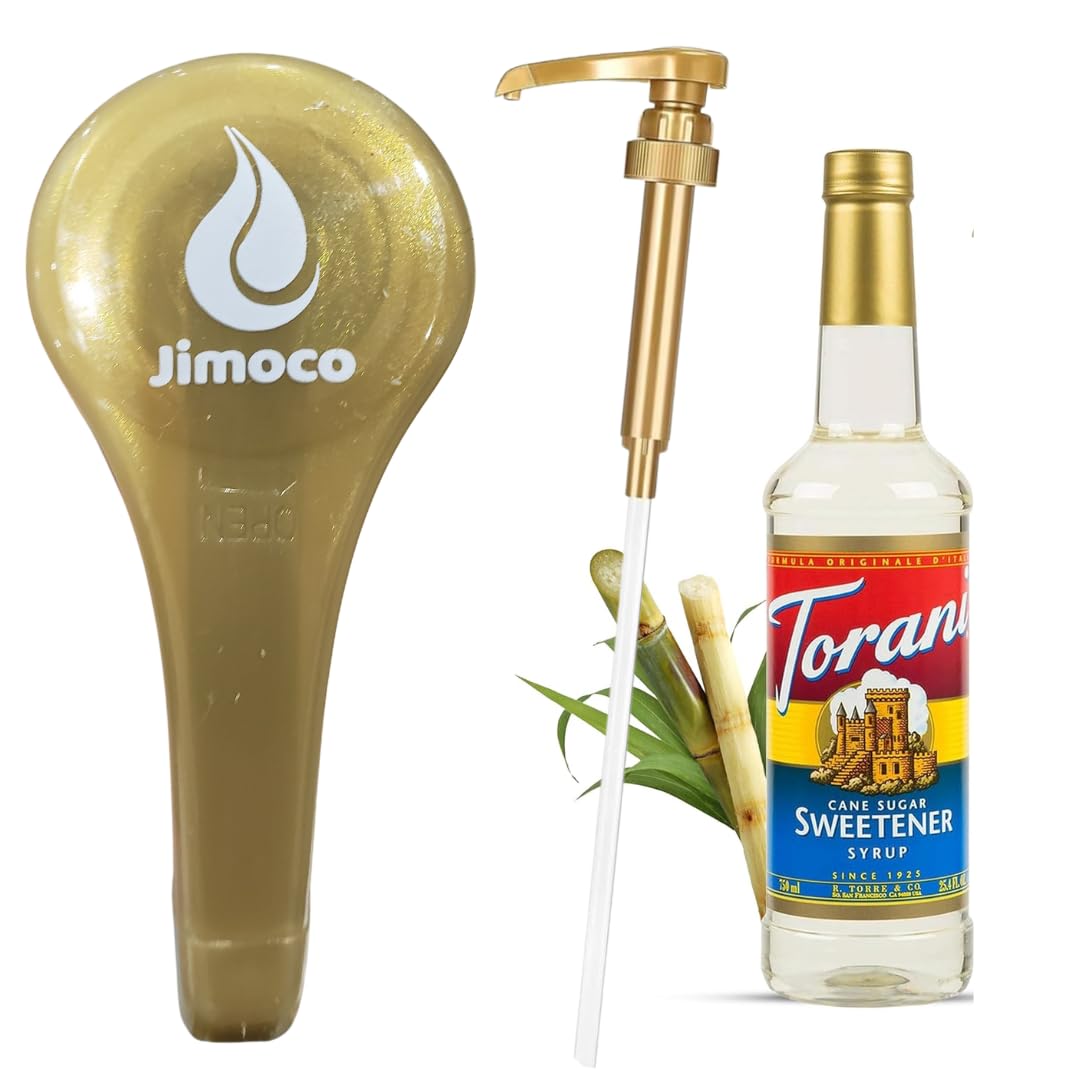 Cane Sugar Syrup for Coffee 25.4 Ounces Coffee Syrups and Flavors with Jimoco Pump Syrup Dispenser