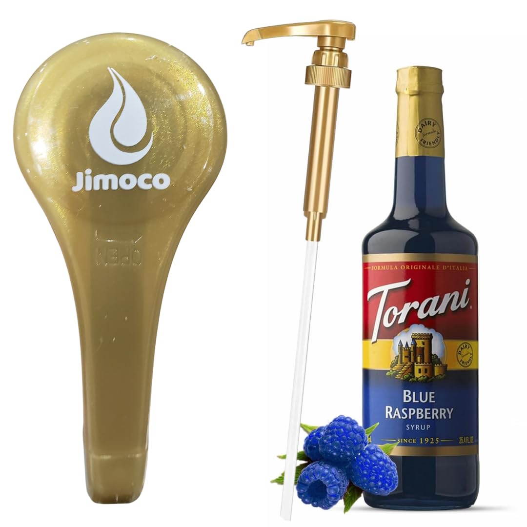 Blue Raspberry Syrup for Coffee 25.4 Ounces Coffee Syrups and Flavors with Jimoco Pump Syrup Dispenser