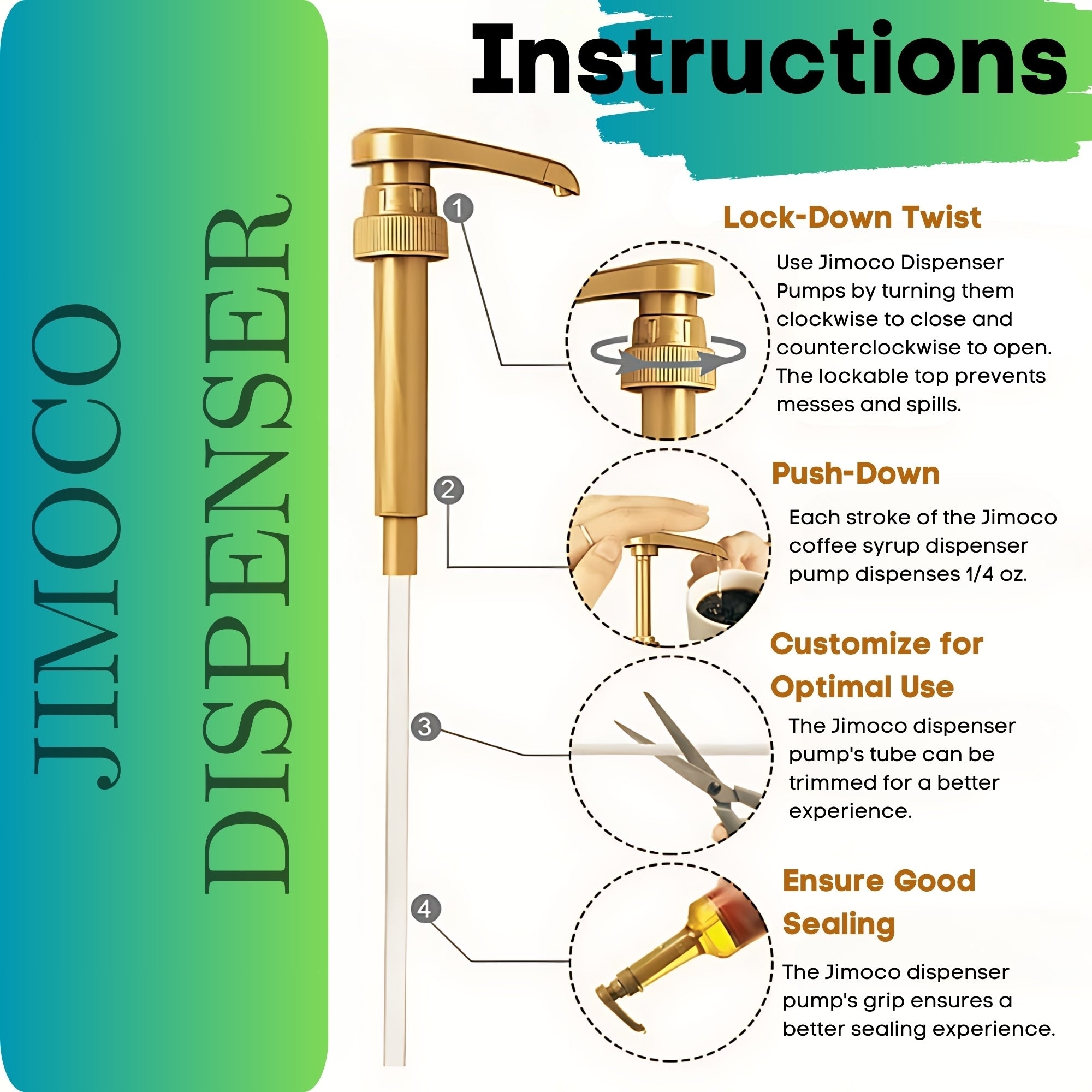 Sugar Free Green Apple Syrup for Coffee 25.4 Ounces Coffee Syrups and Flavors with Jimoco Pump Syrup Dispenser