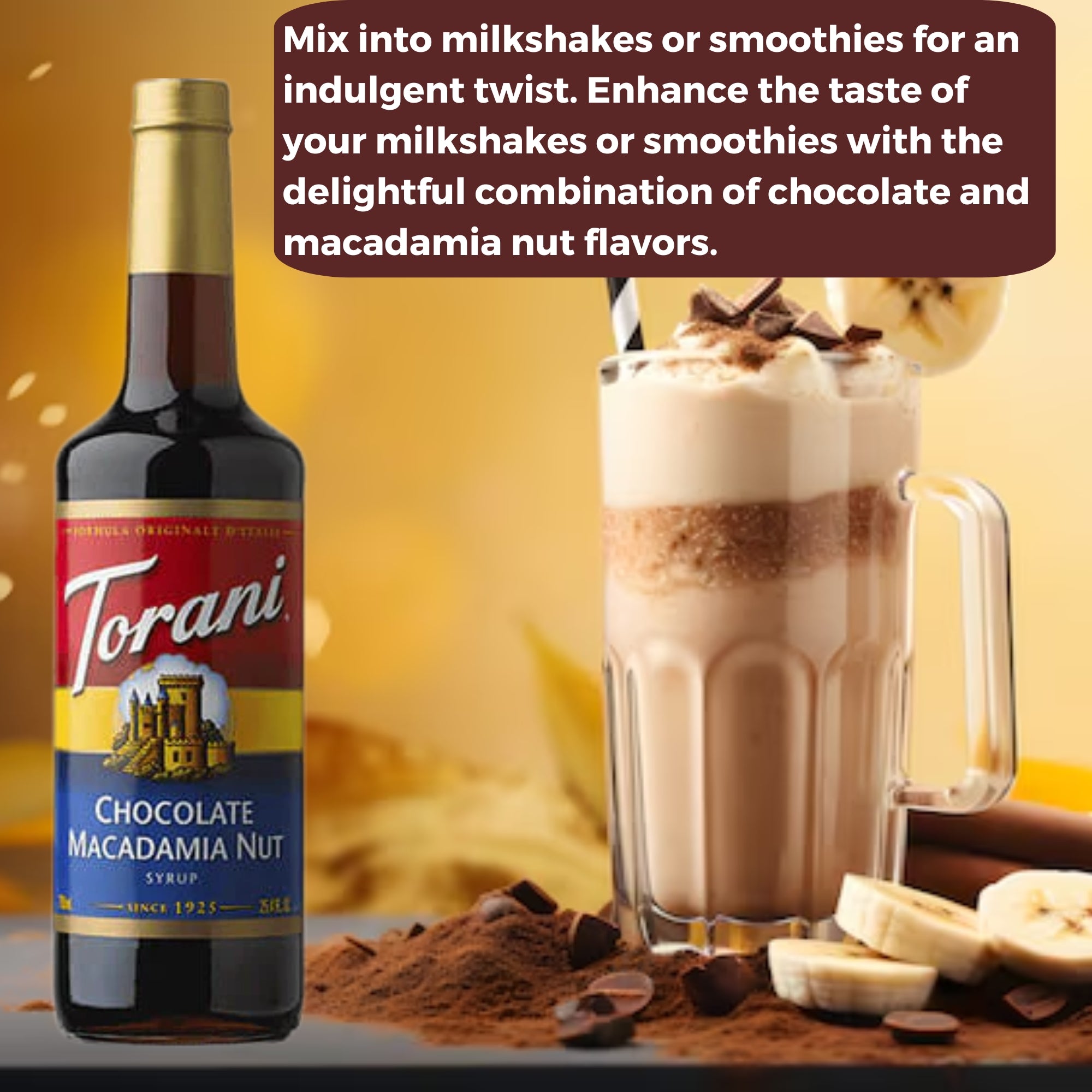 Chocolate Macadamia Nut Syrup for Coffee 25.4 Ounces Coffee Syrups and Flavors with Jimoco Pump Syrup Dispenser