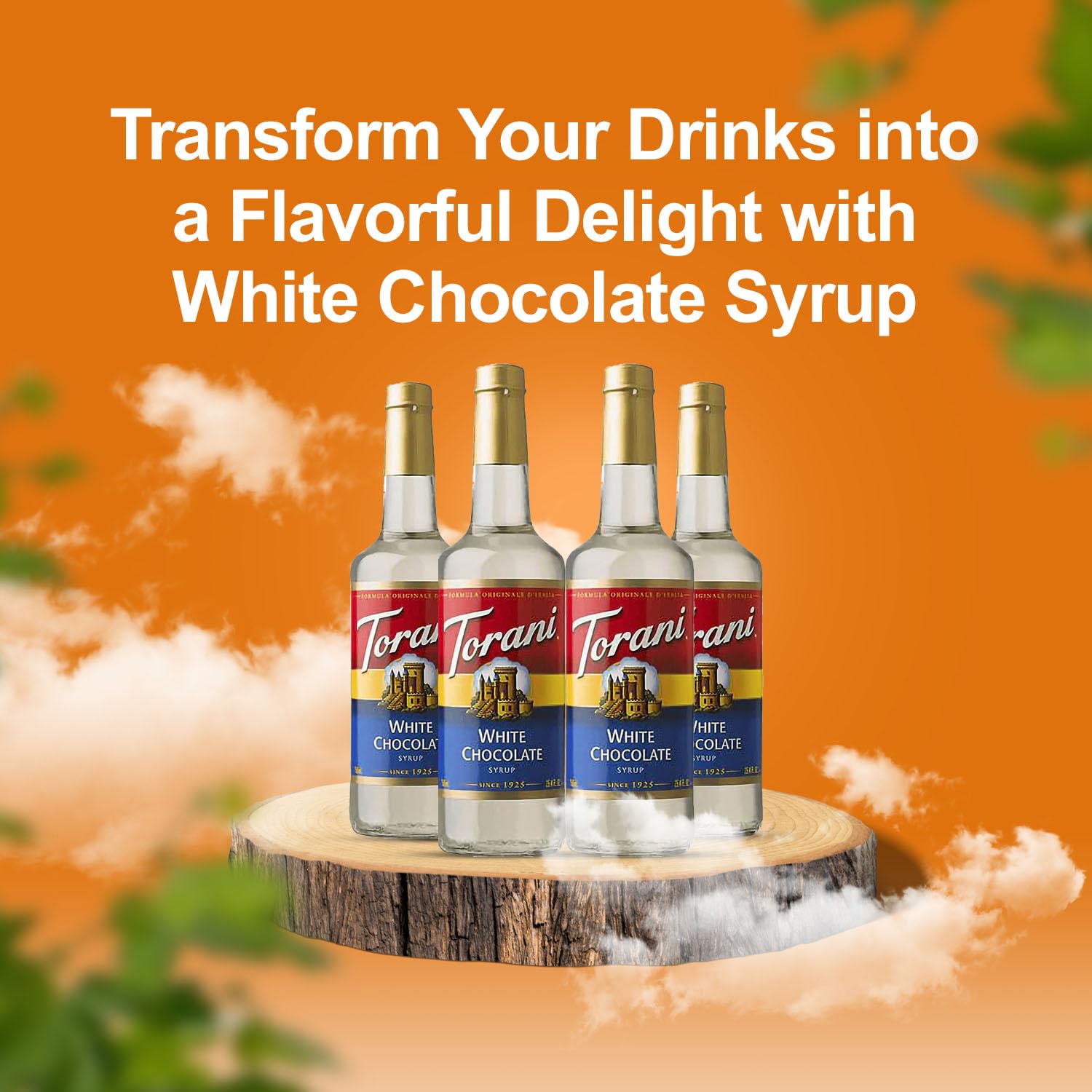 White Chocolate Syrup for Coffee and Ice Cream & Soda Flavoring-,25.4 Ounces (Pack of 4)