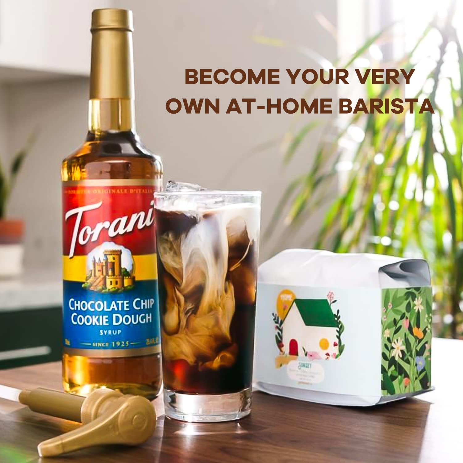 Torani Coffee Syrup Variety Pack - French Vanilla & Classic Hazelnut Syrup for Coffee with 2 Jimoco Syrup Pump Dispenser Compatible with Torani Syrup 25.4 Ounces