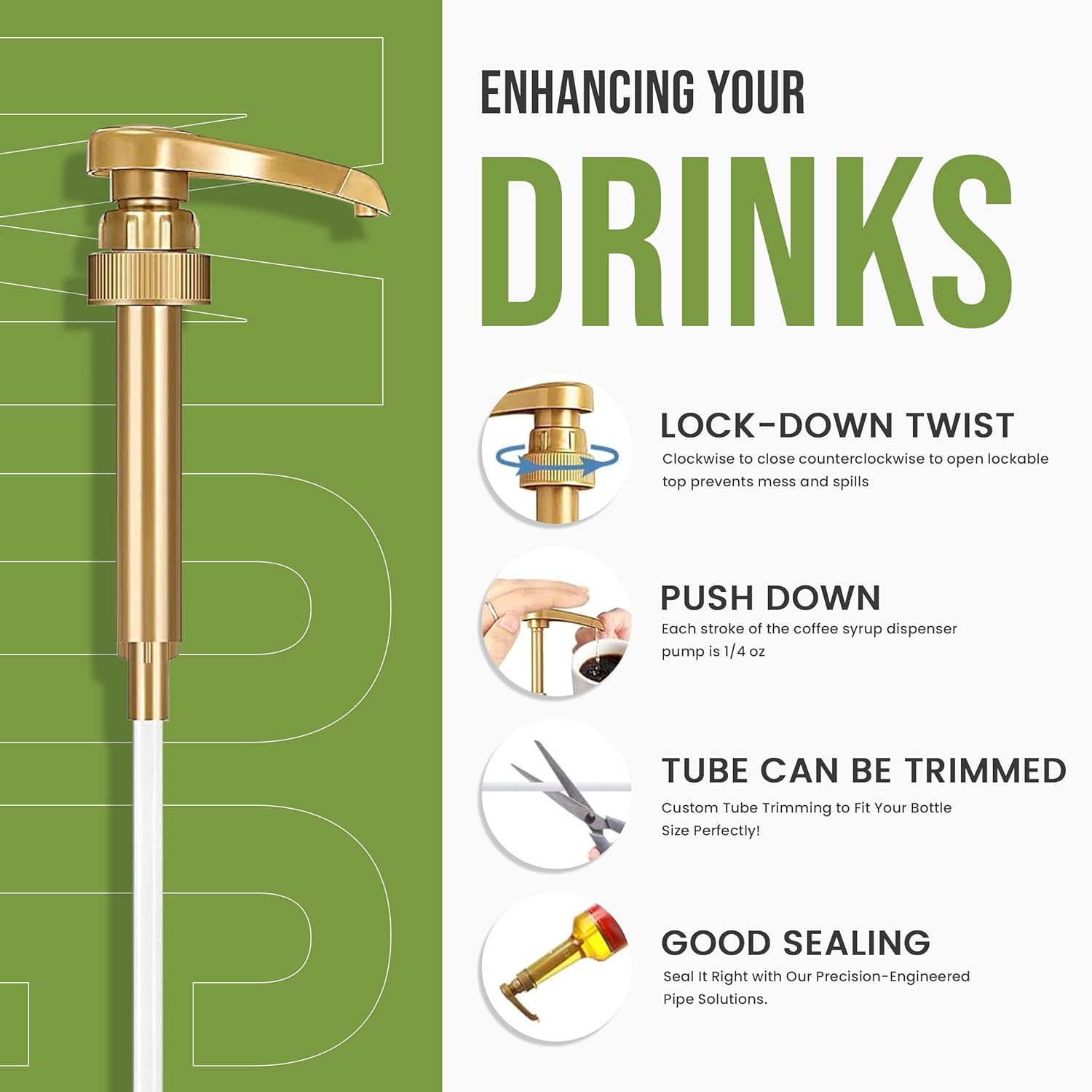 Cane Sugar Syrup for Coffee 25.4 Ounces Coffee Syrups and Flavors with Jimoco Pump Syrup Dispenser