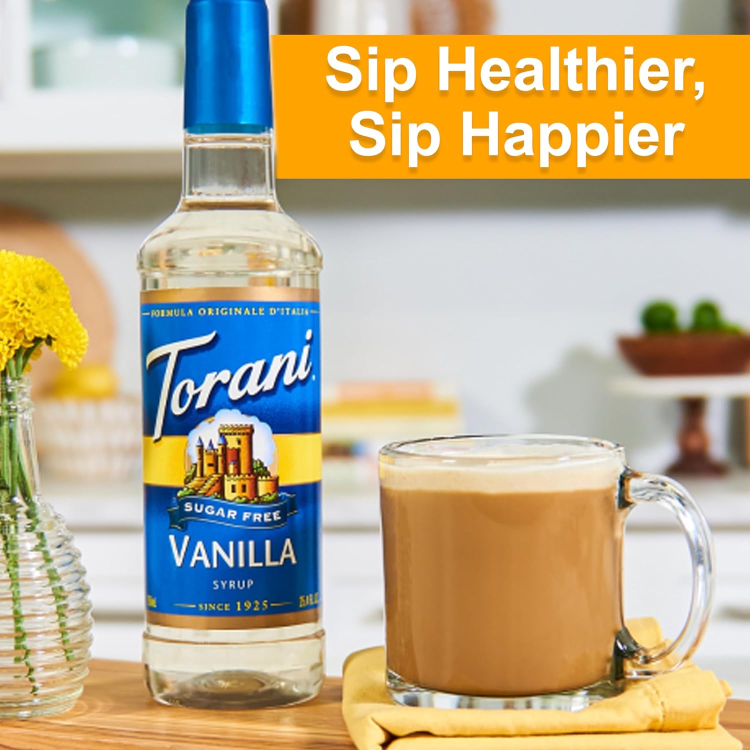 Torani Coffee Syrup Variety Pack - Sugar Free Vanilla & Hazelnut Syrup for Coffee with 2 Jimoco Syrup Pump Dispenser Compatible with Torani Syrup - Flavoring For Coffe, Soda, Frappes, Lattes