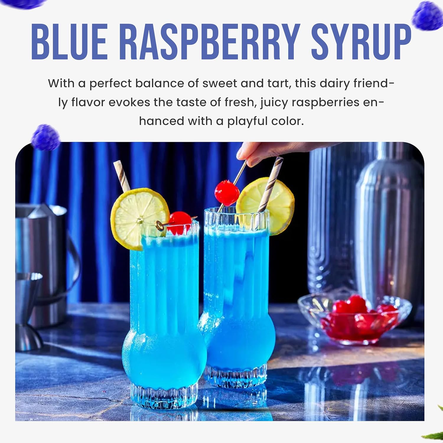 Sugar Free Blue Raspberry Syrup for Coffee 25.4 Ounces Coffee Syrups and Flavors with Jimoco Pump Syrup Dispenser