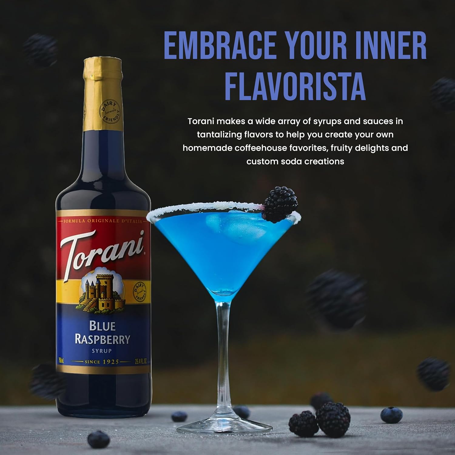 Blue Raspberry Syrup for Coffee 25.4 Ounces Coffee Syrups and Flavors with Jimoco Pump Syrup Dispenser