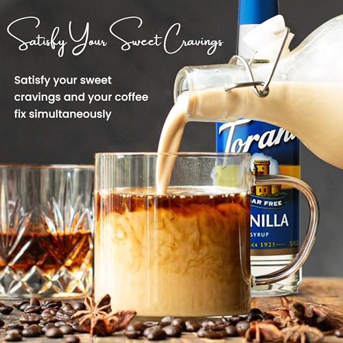 Torani Sugar Free Coffee and Tea Variety Pack - Caramel Hazelnut Vanilla 3 Pack With 3 Jimoco Pump Dispensers