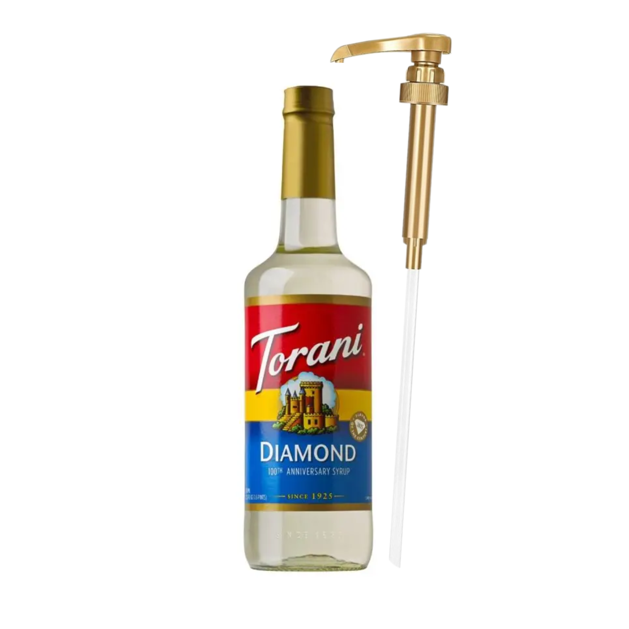 Diamond Syrup for Coffee 25.4 Ounces Coffee Syrups and Flavors with Jimoco Pump Syrup Dispenser