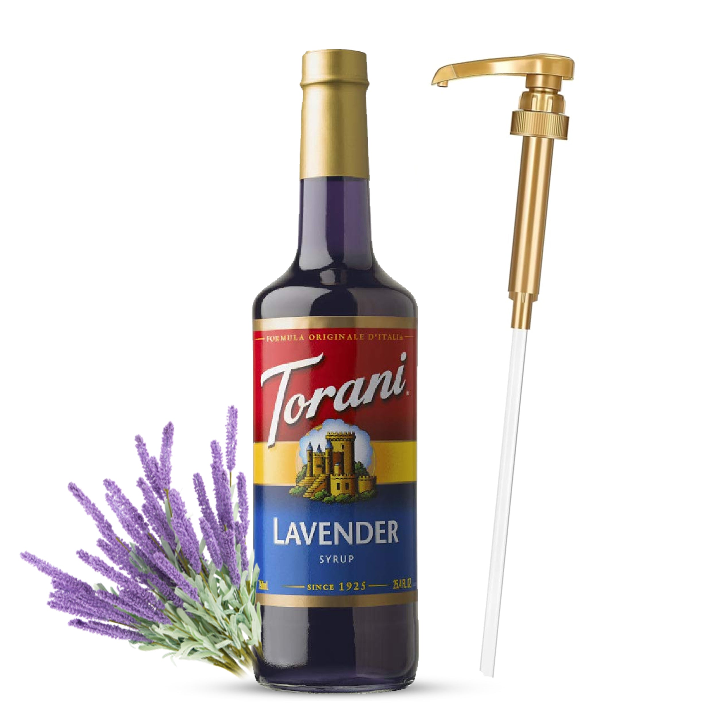 Lavender Syrup for Coffee 25.4 Ounces Coffee Syrups and Flavors with Jimoco Pump Syrup Dispenser