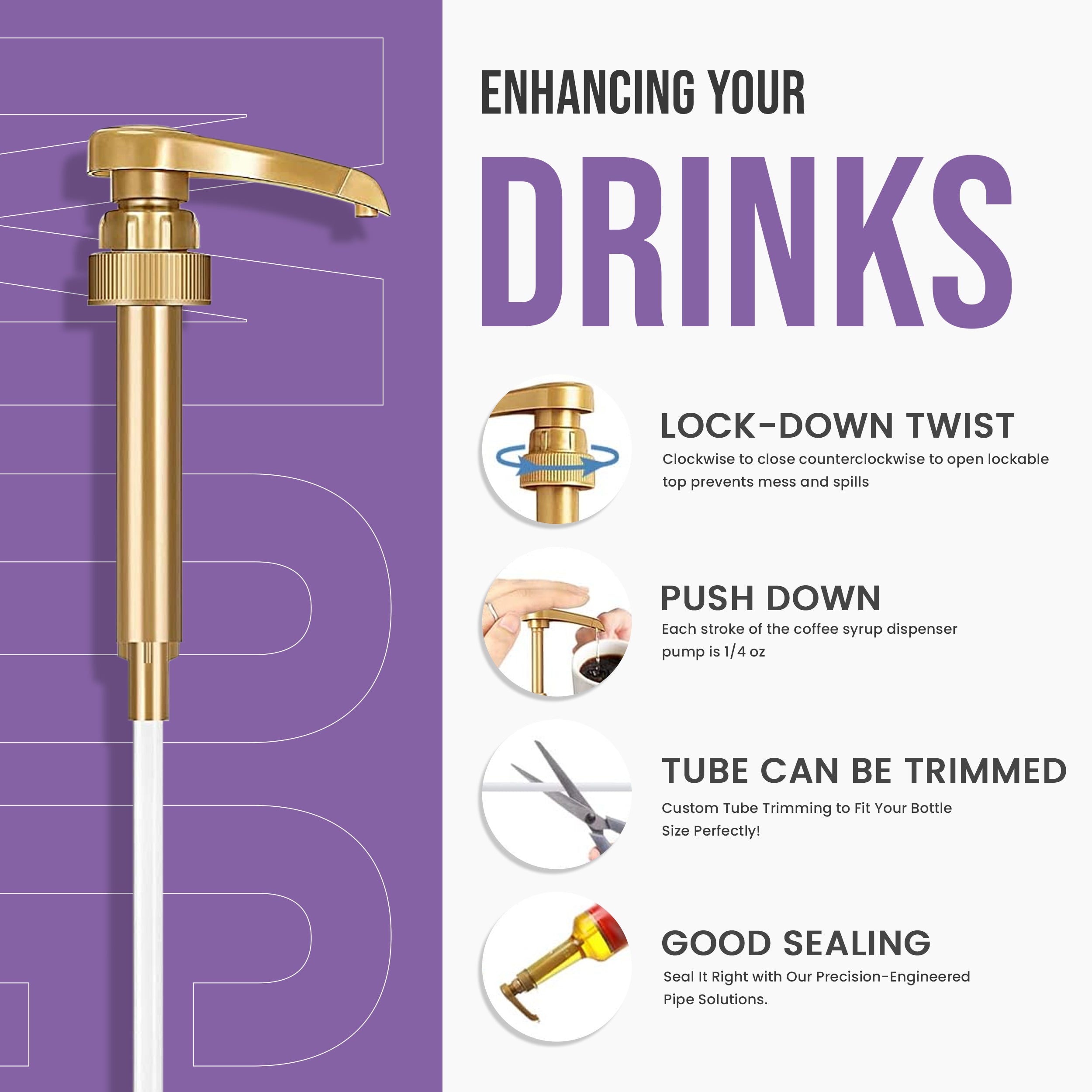 Lavender Syrup for Coffee 25.4 Ounces Coffee Syrups and Flavors with Jimoco Pump Syrup Dispenser