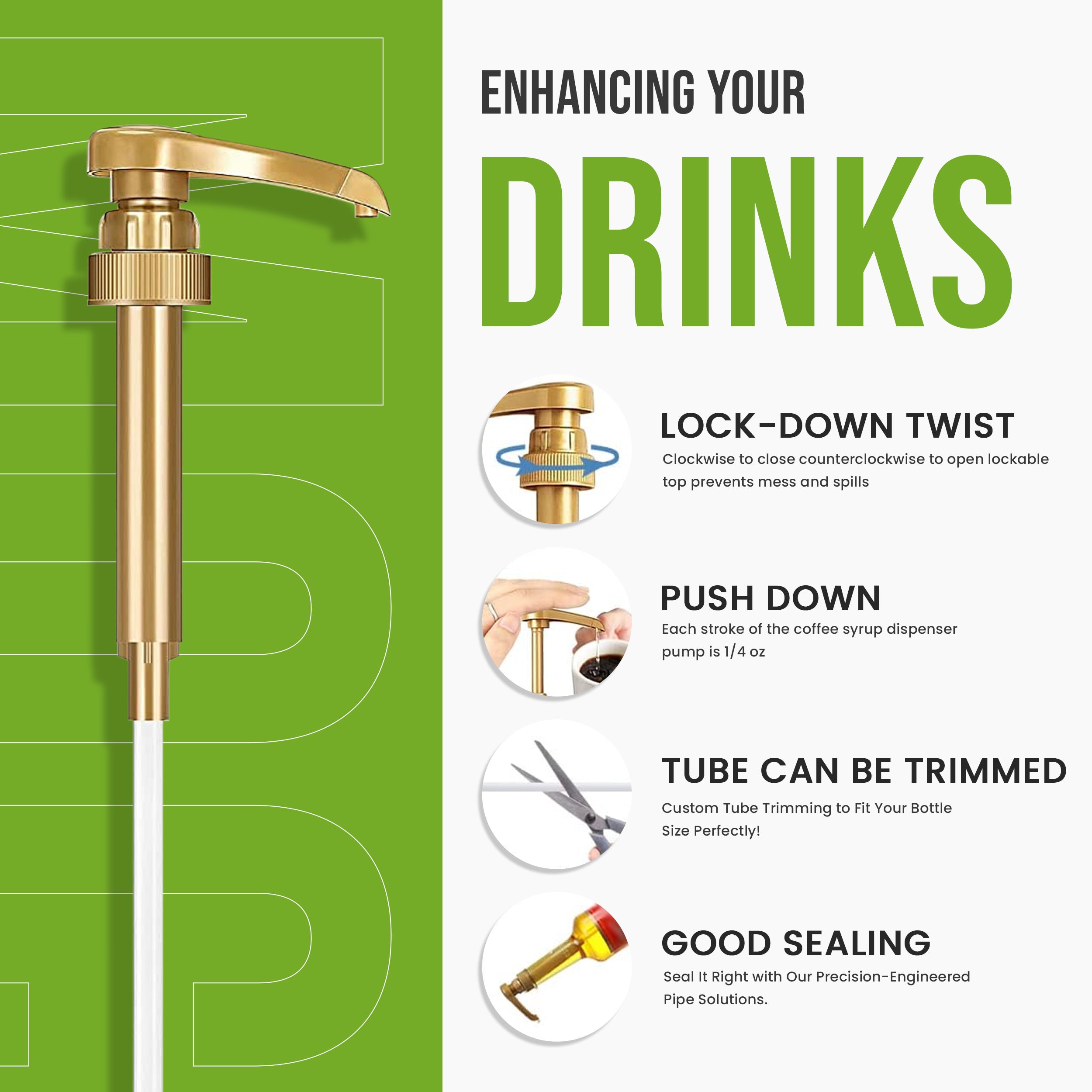 Peppermint Syrup for Coffee 25.4 Ounces Coffee Syrups and Flavors with Jimoco Pump Syrup Dispenser