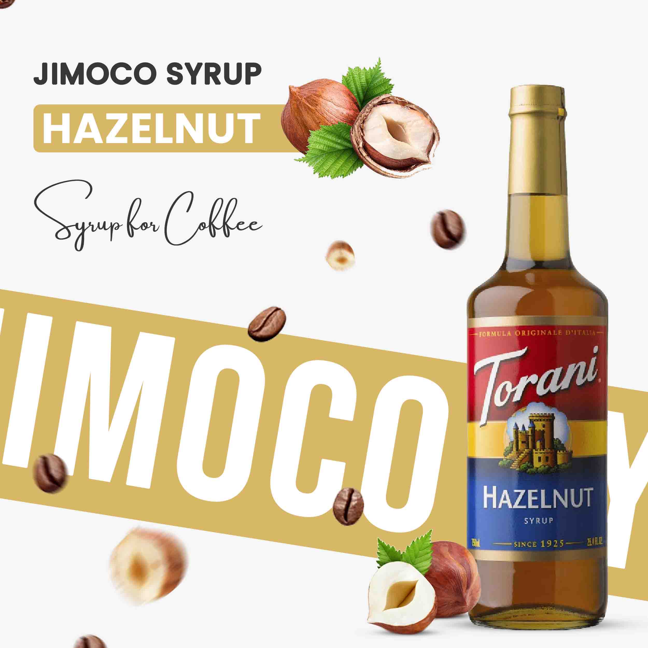 Hazelnut Syrup for Coffee 25.4 Ounces Coffee Syrups and Flavors with Jimoco Pump Syrup Dispenser
