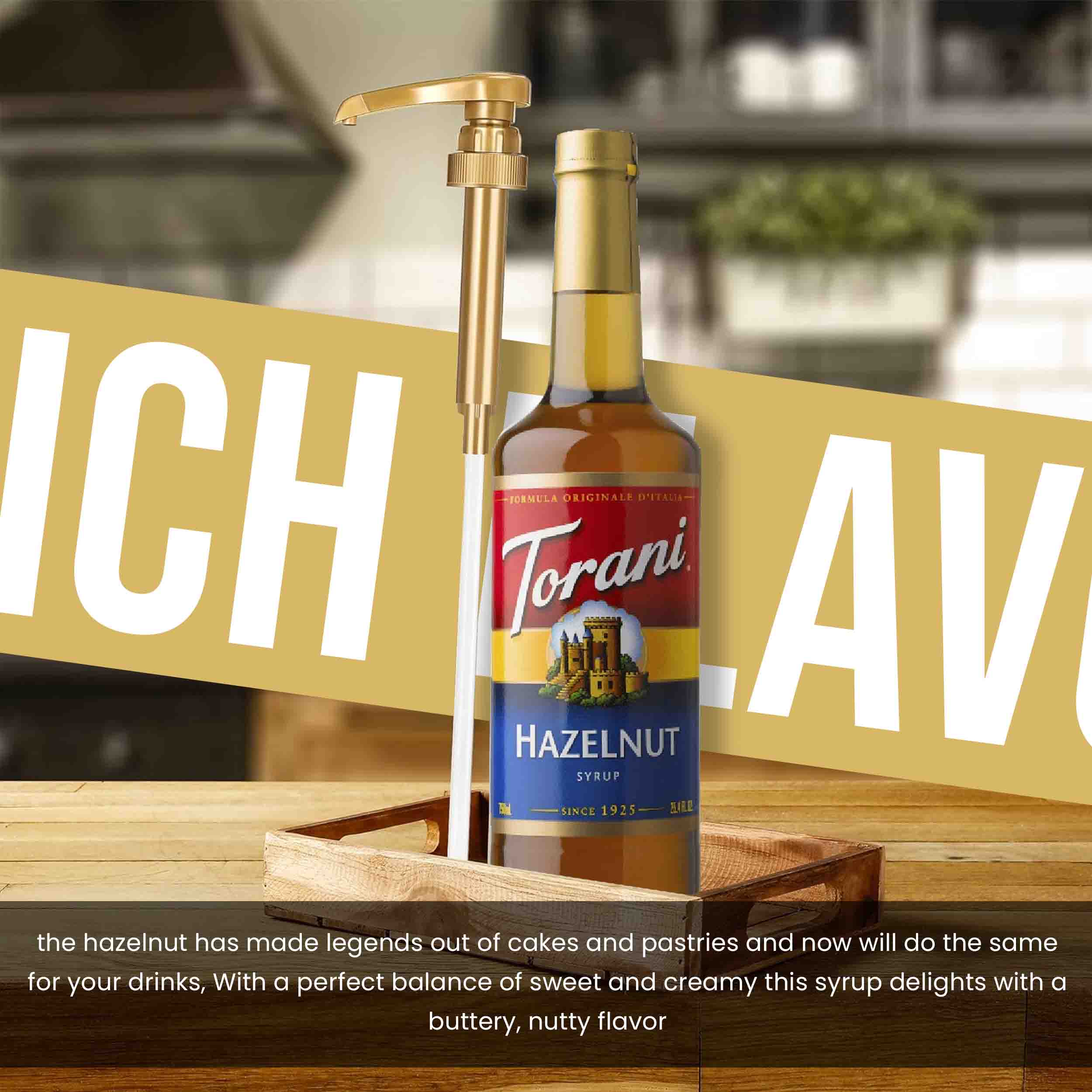 Hazelnut Syrup for Coffee 25.4 Ounces Coffee Syrups and Flavors with Jimoco Pump Syrup Dispenser