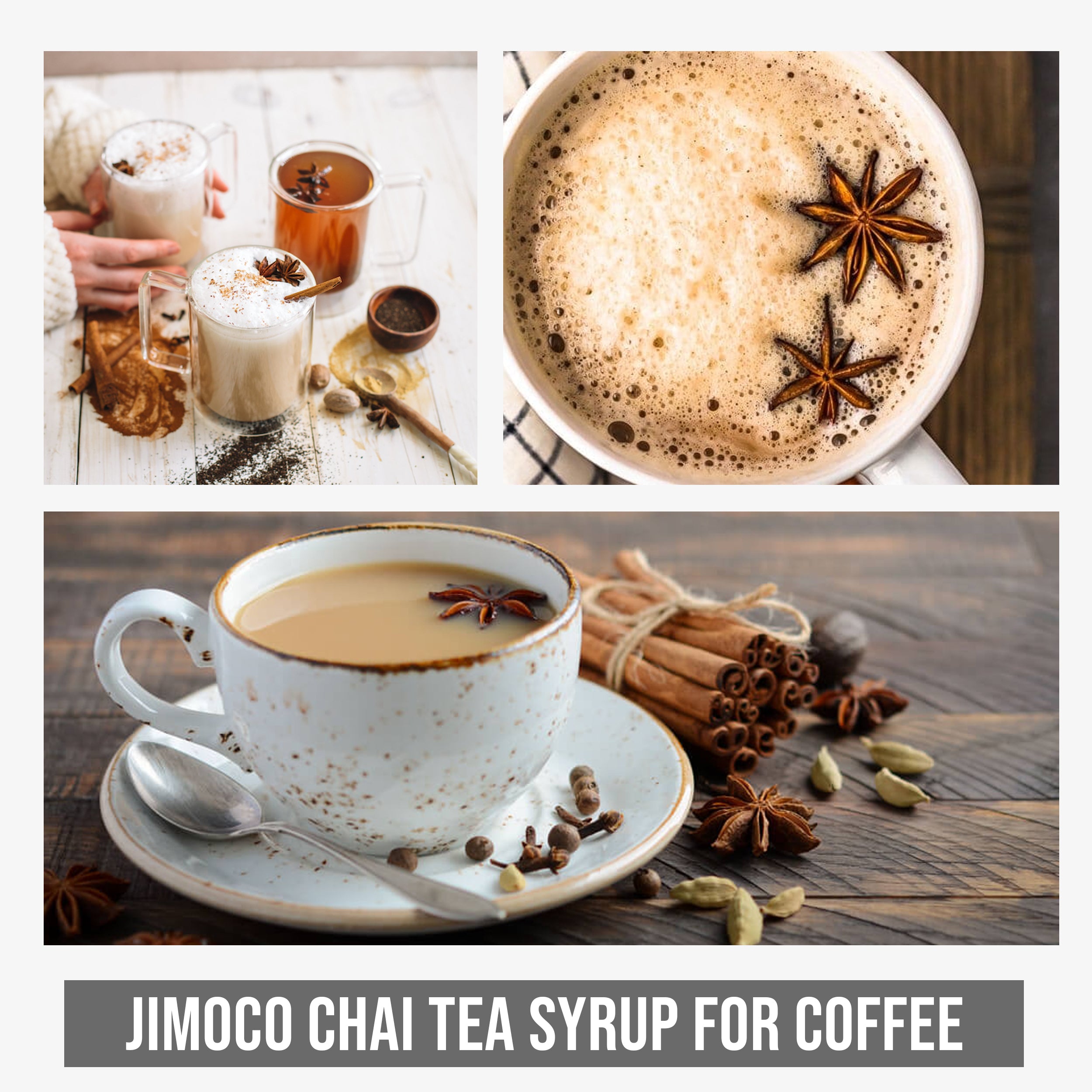 Chai Tea Syrup for Coffee 25.4 Ounces Coffee Syrups and Flavors with Jimoco Pump Syrup Dispenser