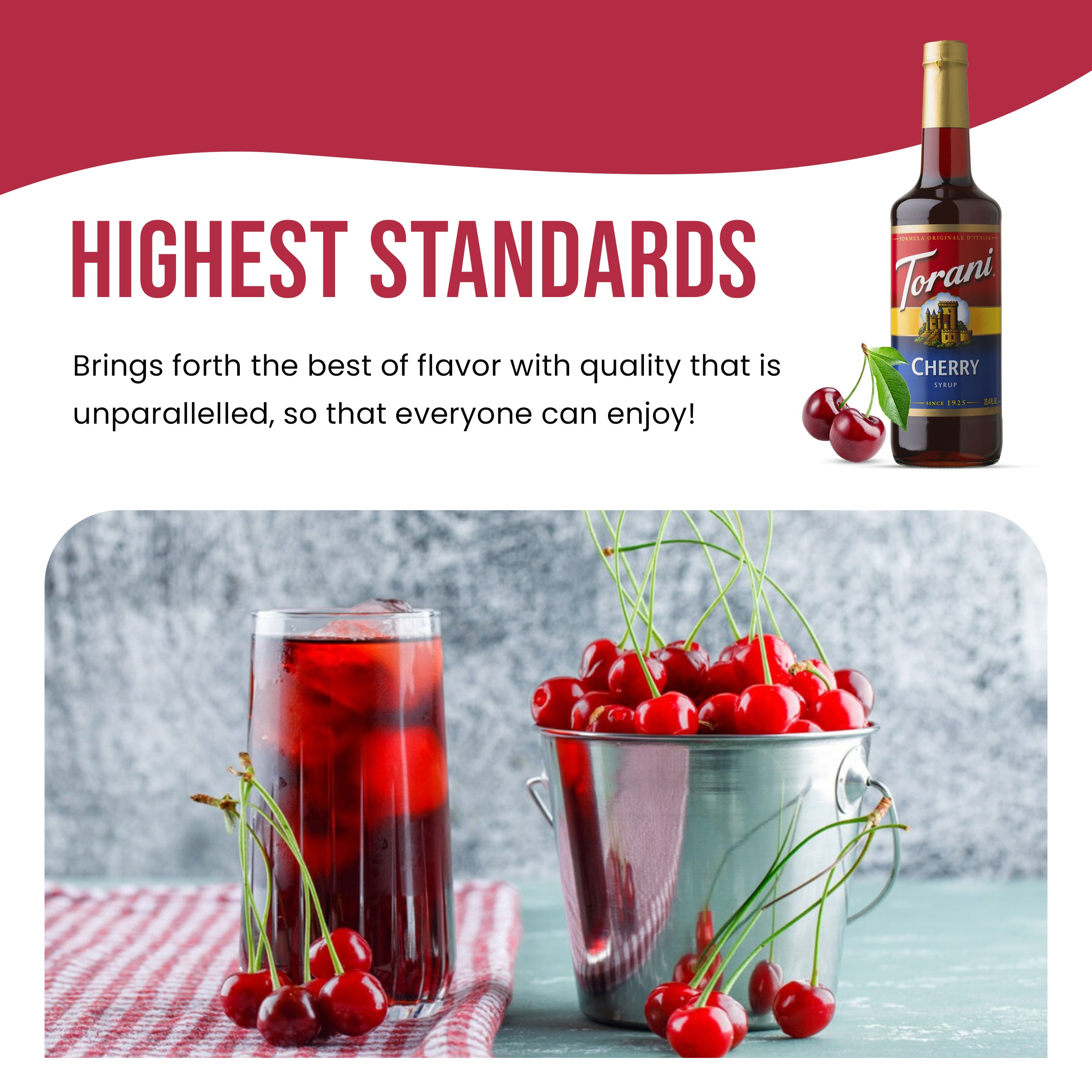 Cherry Syrup for Coffee 25.4 Ounces Coffee Syrups and Flavors with Jimoco Pump Syrup Dispenser