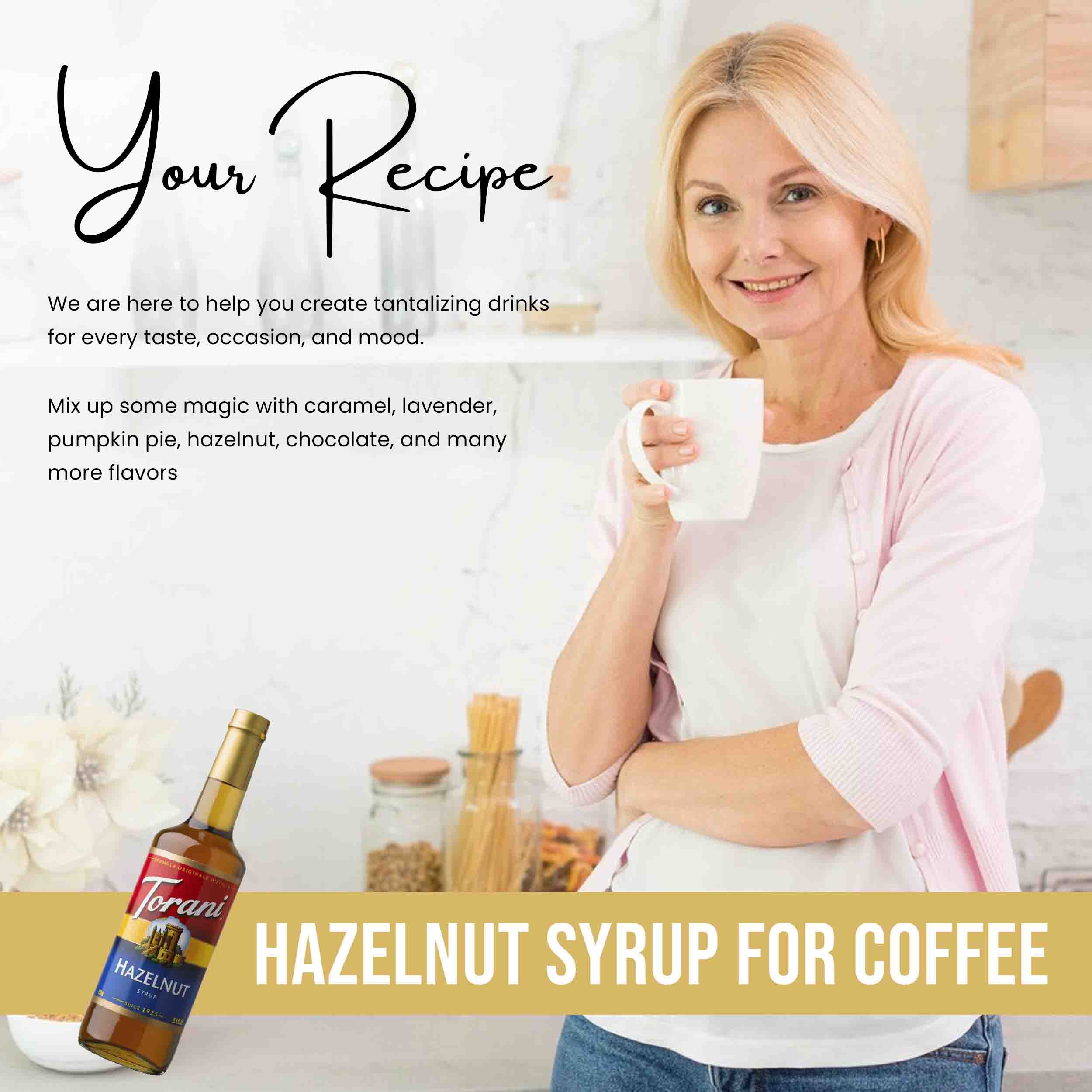 Hazelnut Syrup for Coffee 25.4 Ounces Coffee Syrups and Flavors with Jimoco Pump Syrup Dispenser