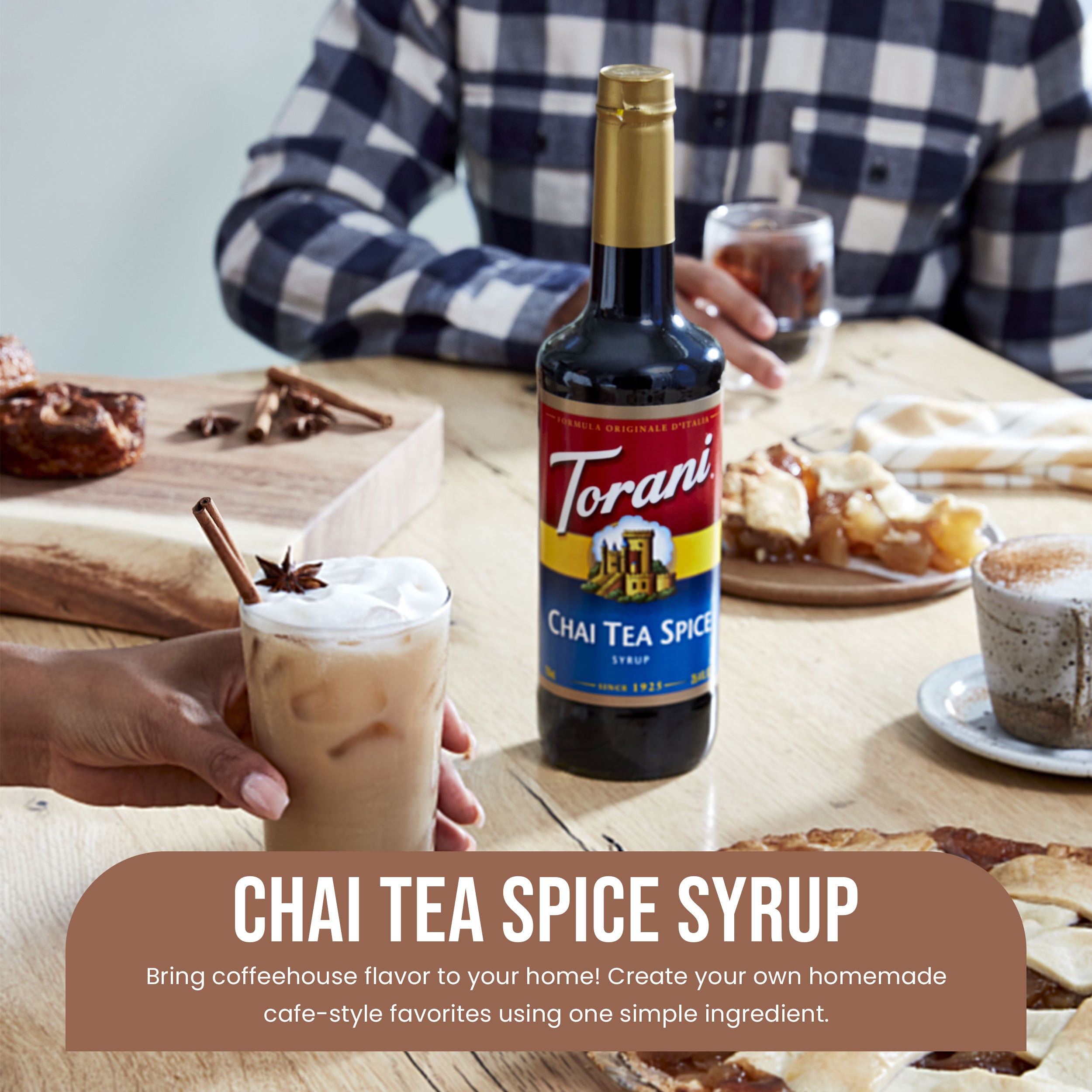 Chai Tea Syrup for Coffee 25.4 Ounces Coffee Syrups and Flavors with Jimoco Pump Syrup Dispenser