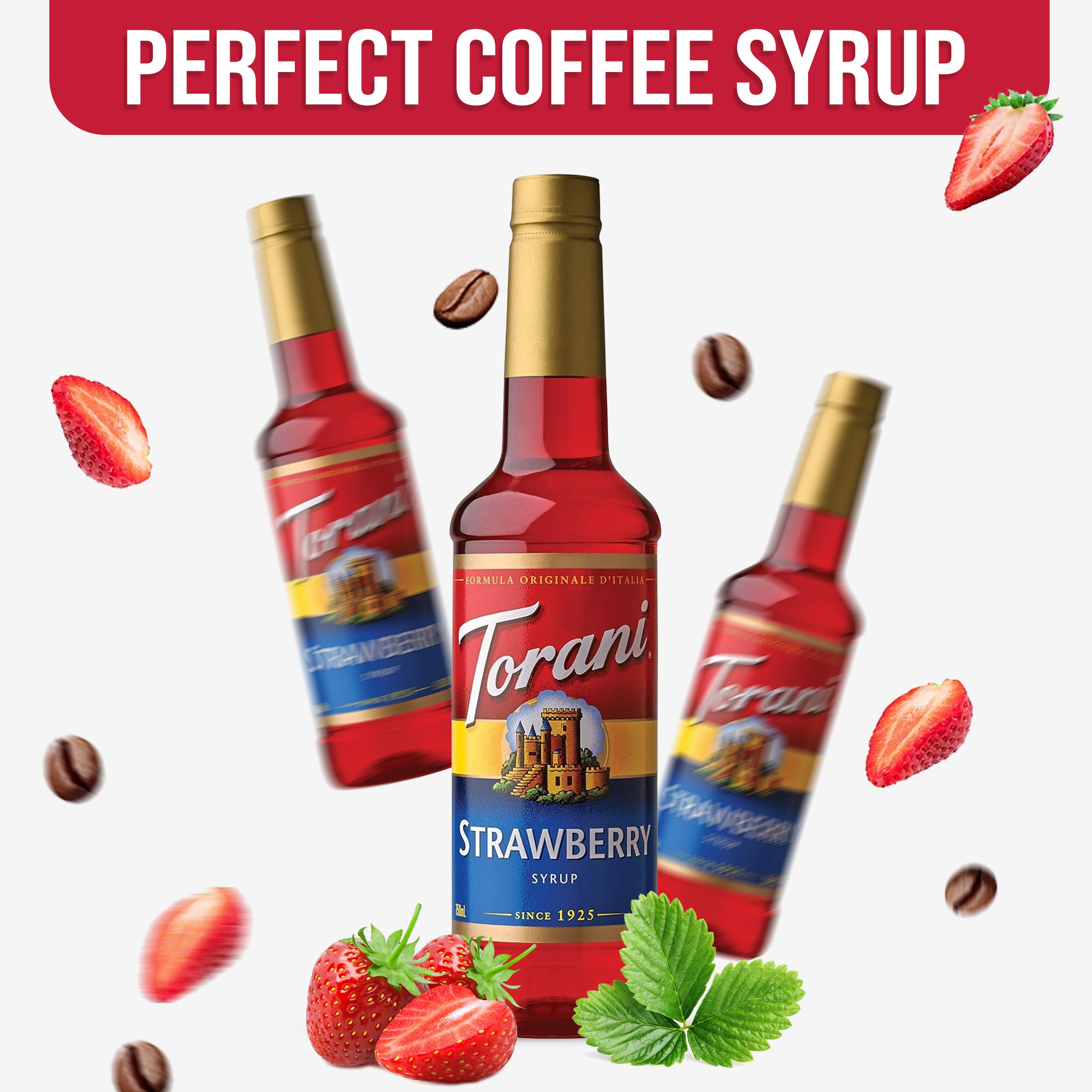 Strawberry Syrup for Coffee and Tea 25.4 Ounces Coffee Syrups and Flavors with Jimoco Pump Syrup Dispenser