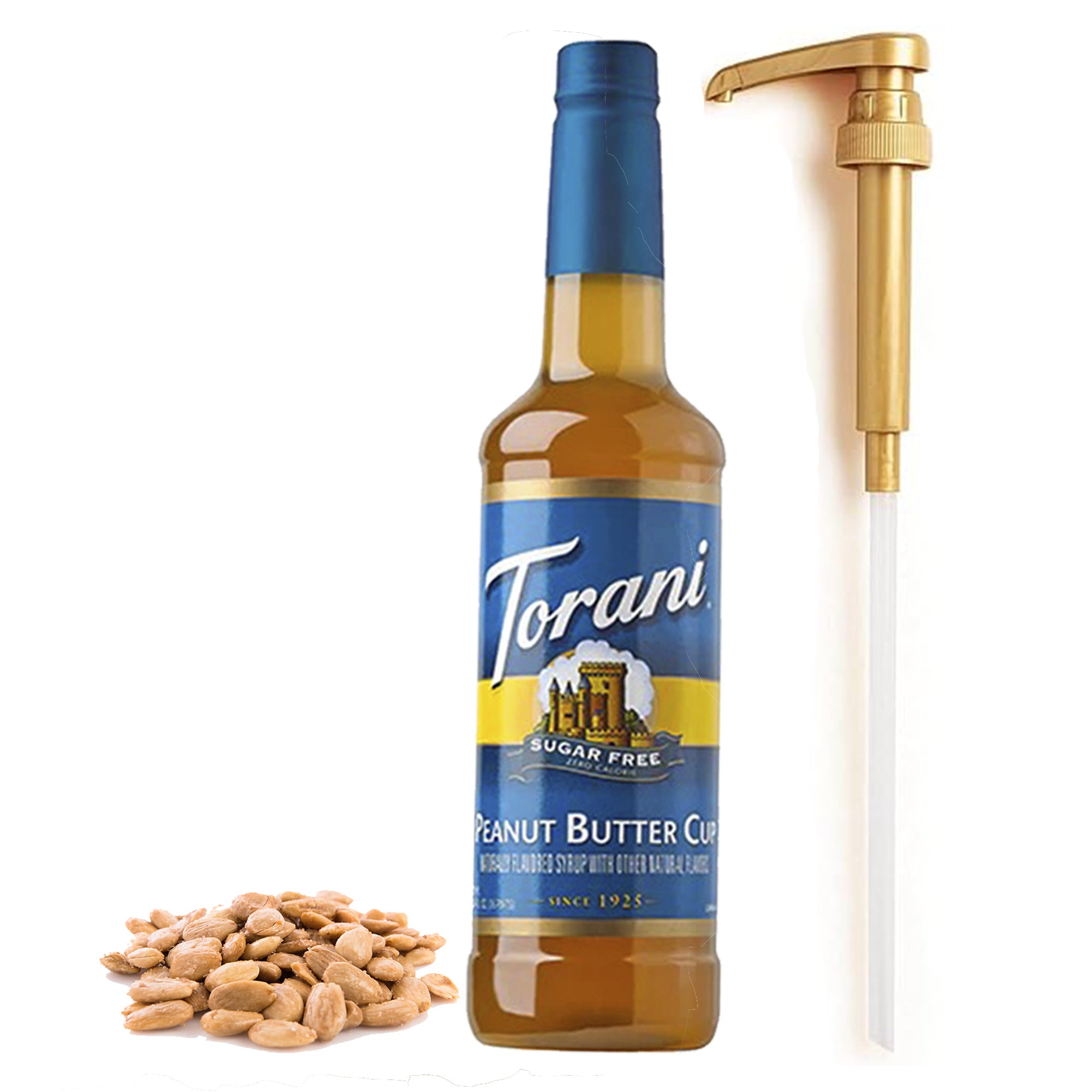 Sugar Free Peanut Butter Cup Syrup for Coffee 25.4 Ounces Coffee Syrups and Flavors with Jimoco Pump Syrup Dispenser